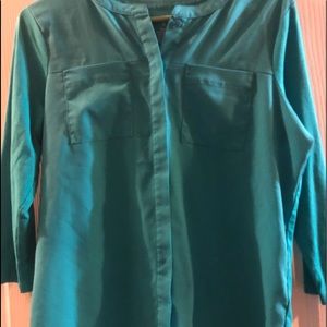 van heusen blue blouse size medium
